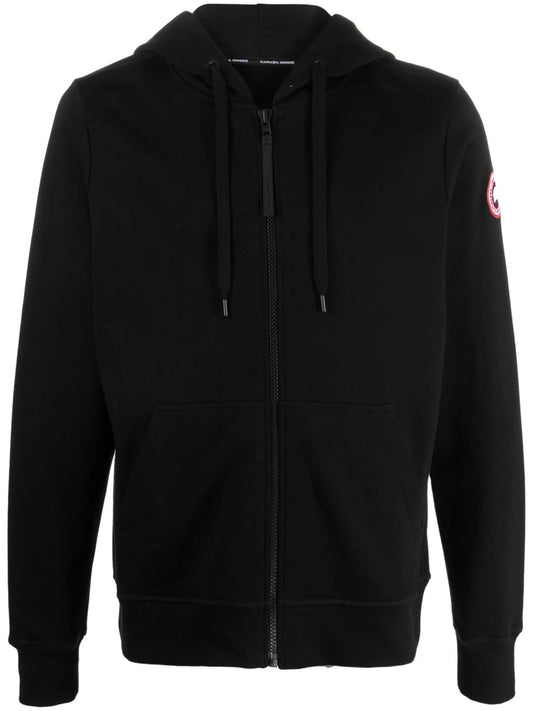 cotton logo-patch hoodie