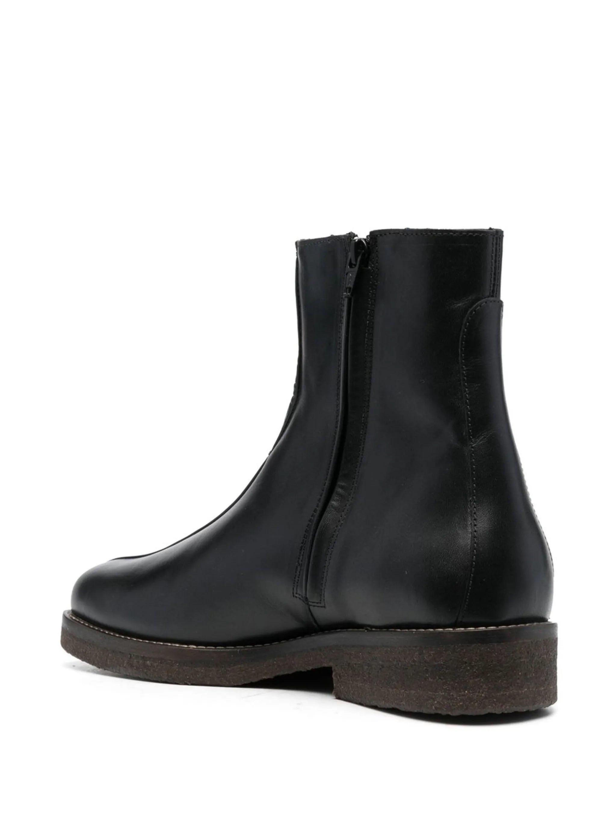 35mm zip-up leather boots
