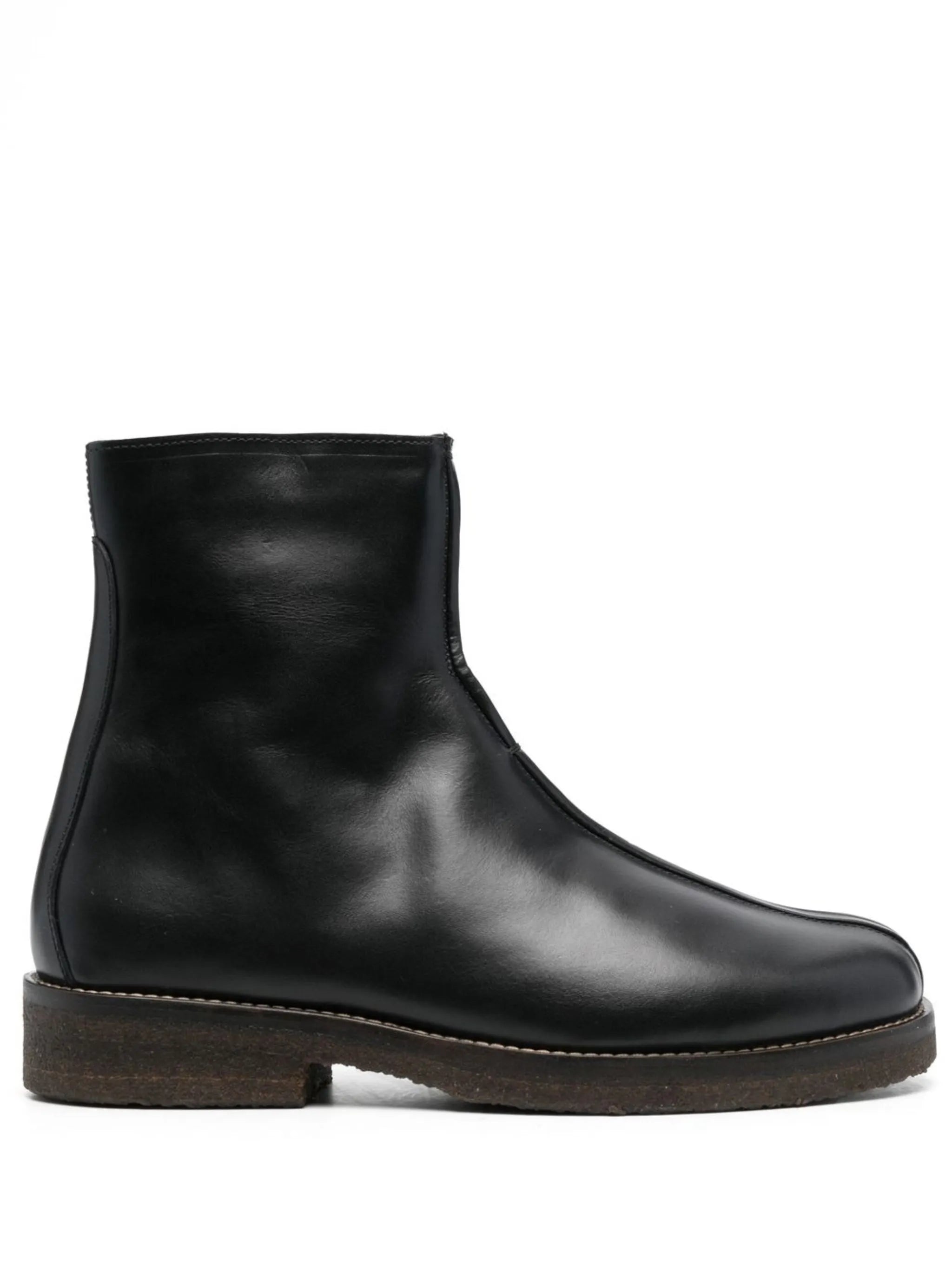 35mm zip-up leather boots