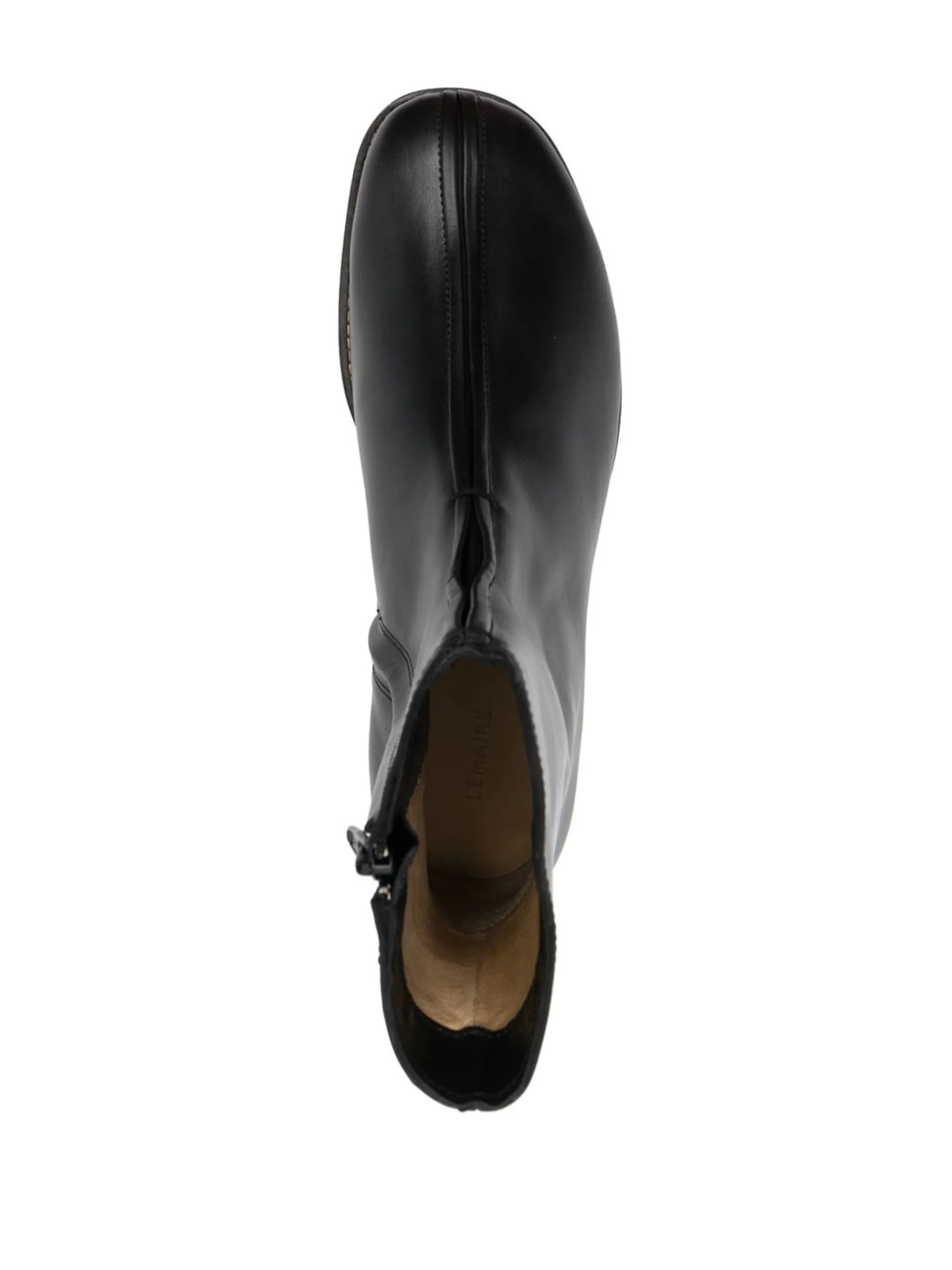 35mm zip-up leather boots