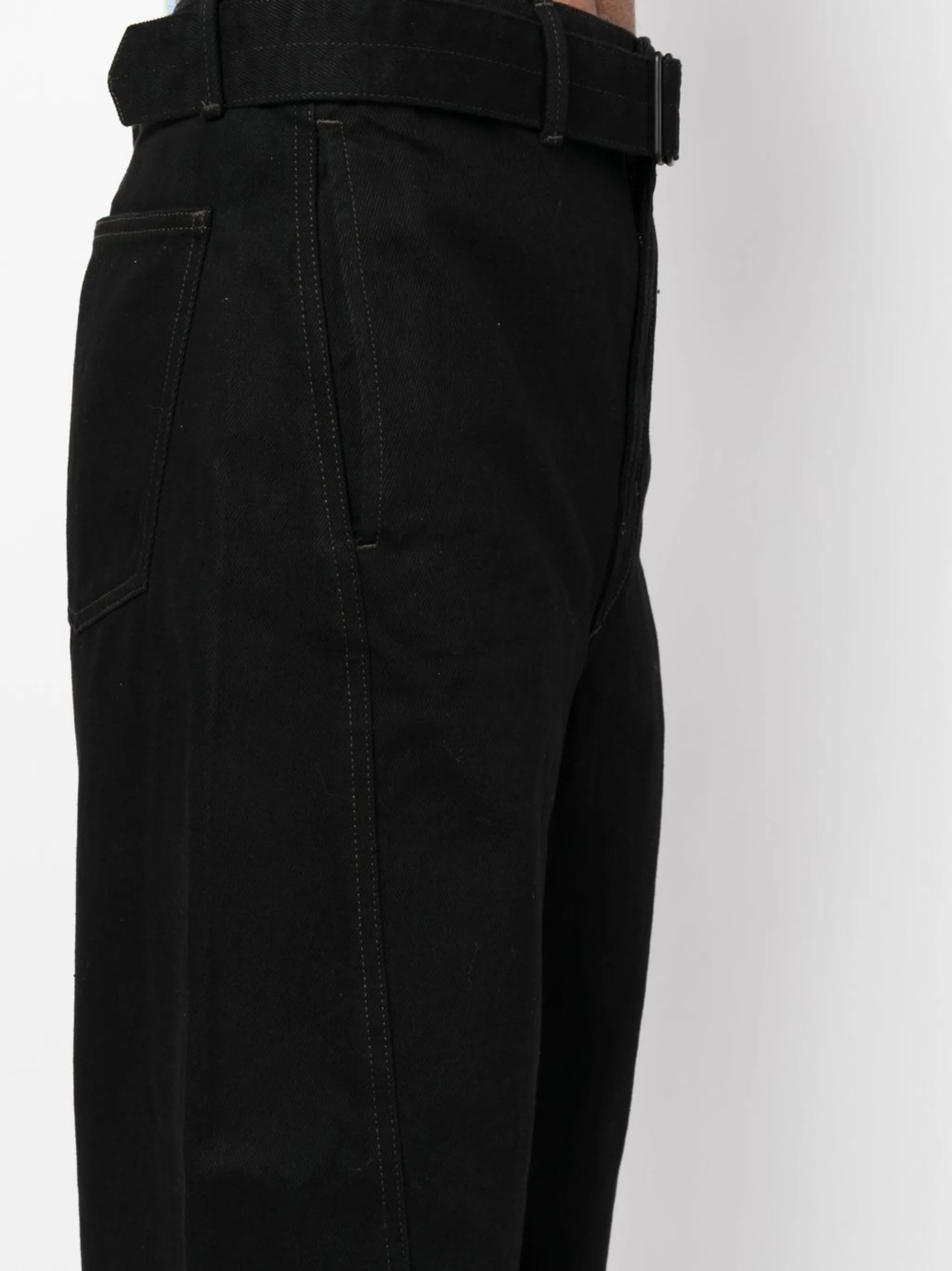belted wide-leg trousers