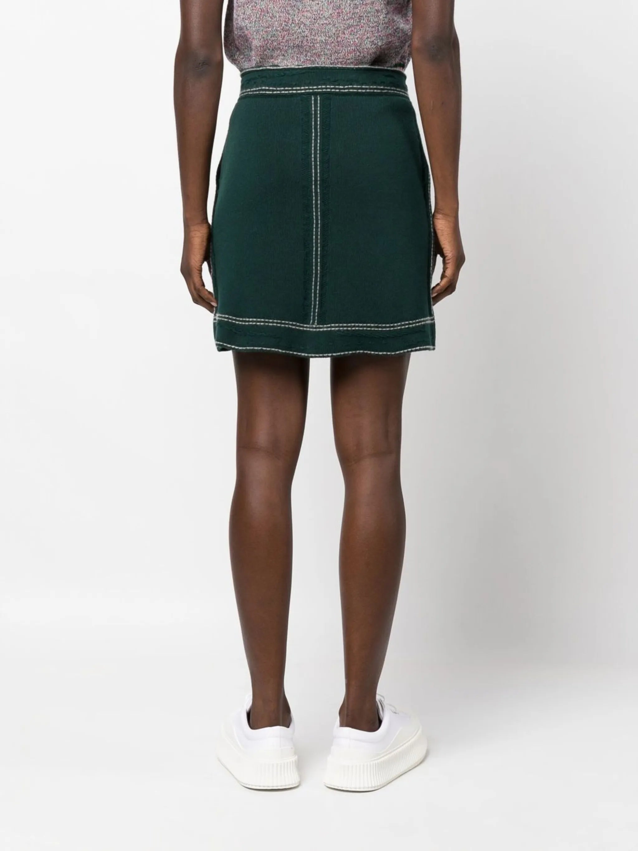 contrast-stitch mini skirt
