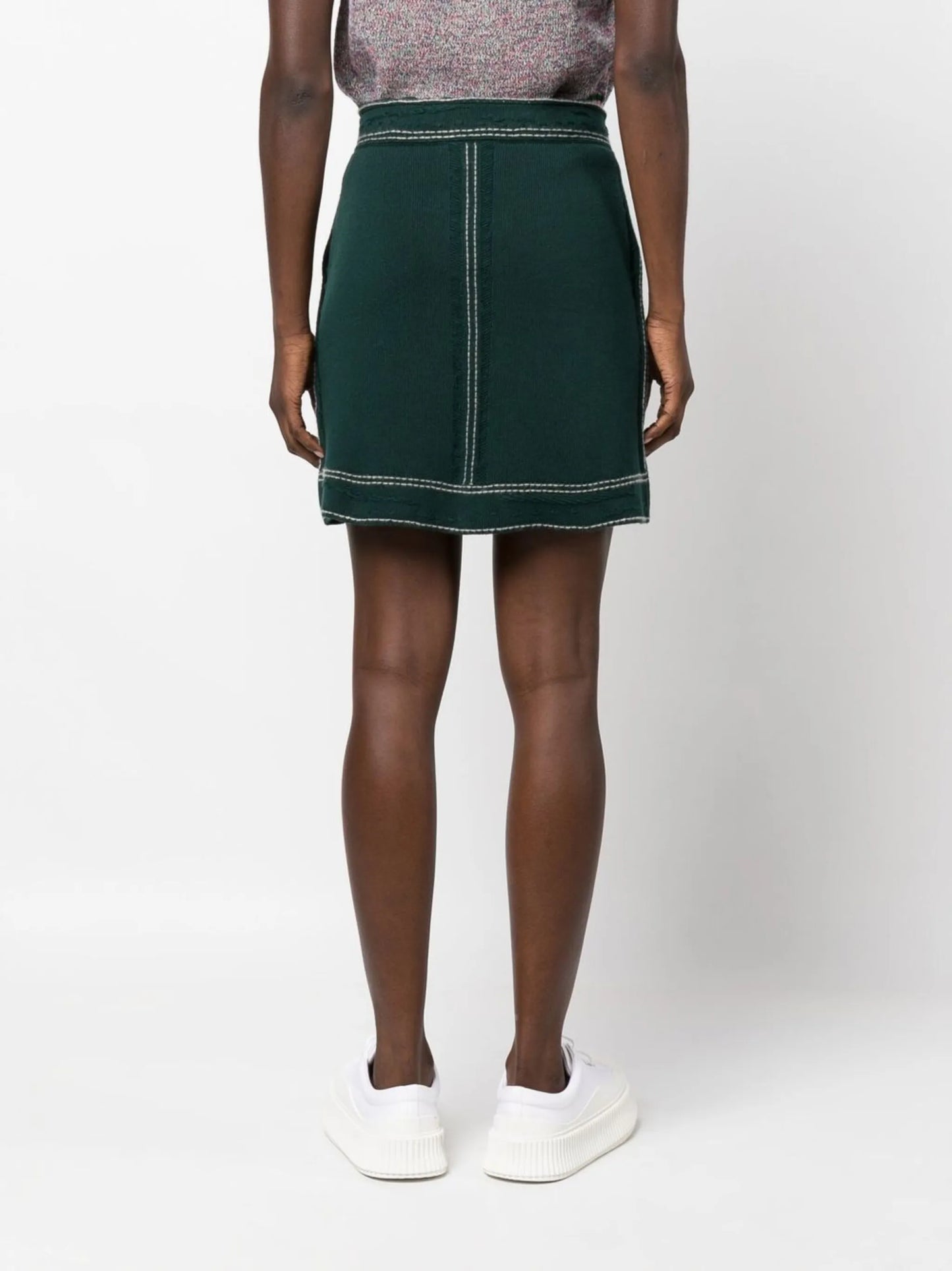 contrast-stitch mini skirt