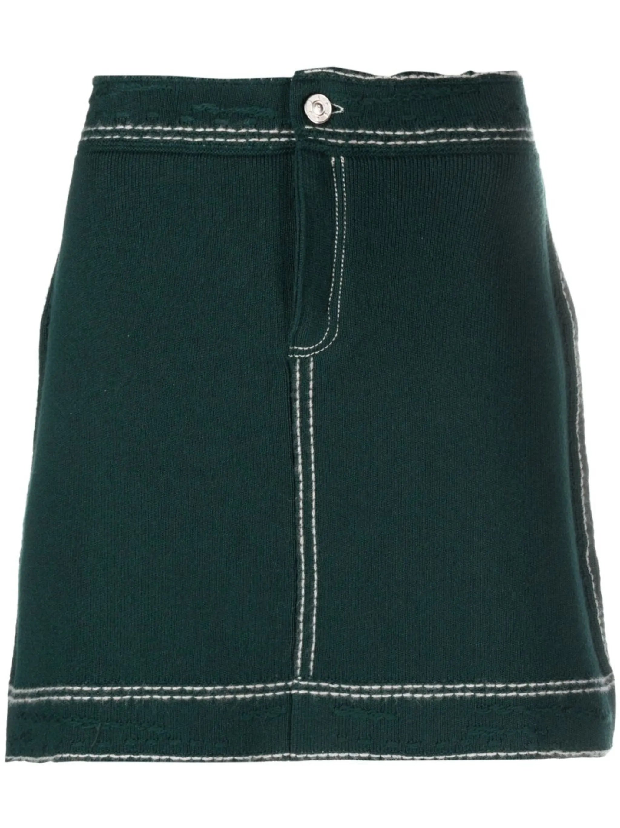 contrast-stitch mini skirt