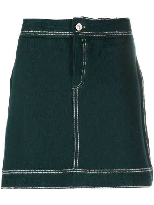 contrast-stitch mini skirt