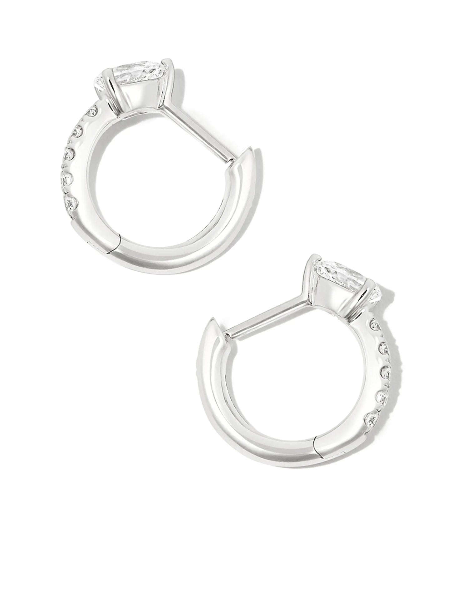 18kt white gold Bobbi diamond hoop earrings