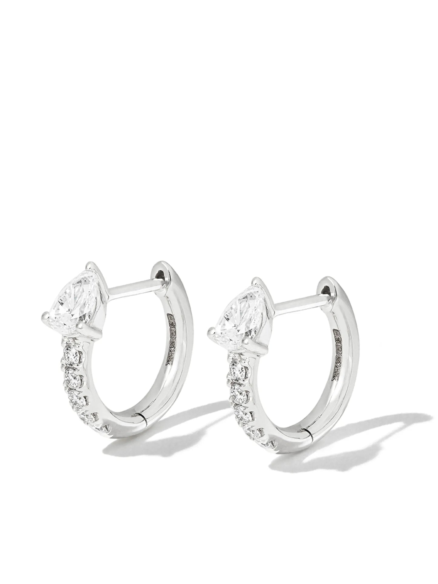 18kt white gold Bobbi diamond hoop earrings