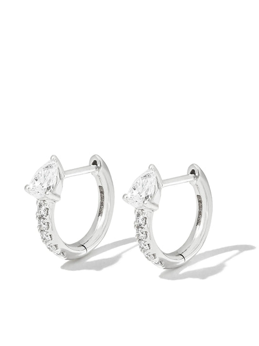 18kt white gold Bobbi diamond hoop earrings