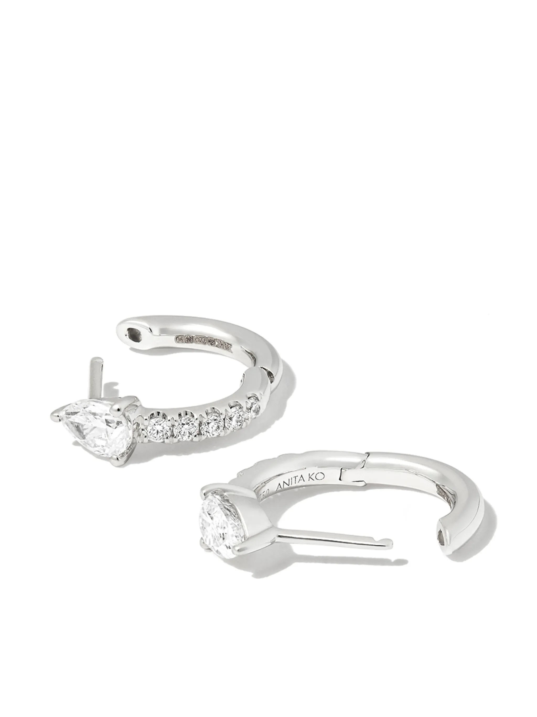 18kt white gold Bobbi diamond hoop earrings
