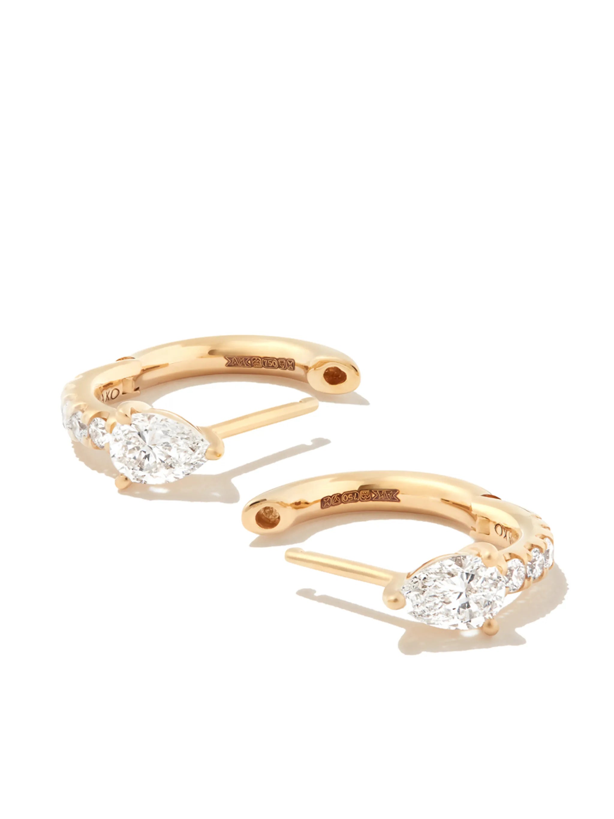 18kt yellow gold Bobbi diamond hoop earrings