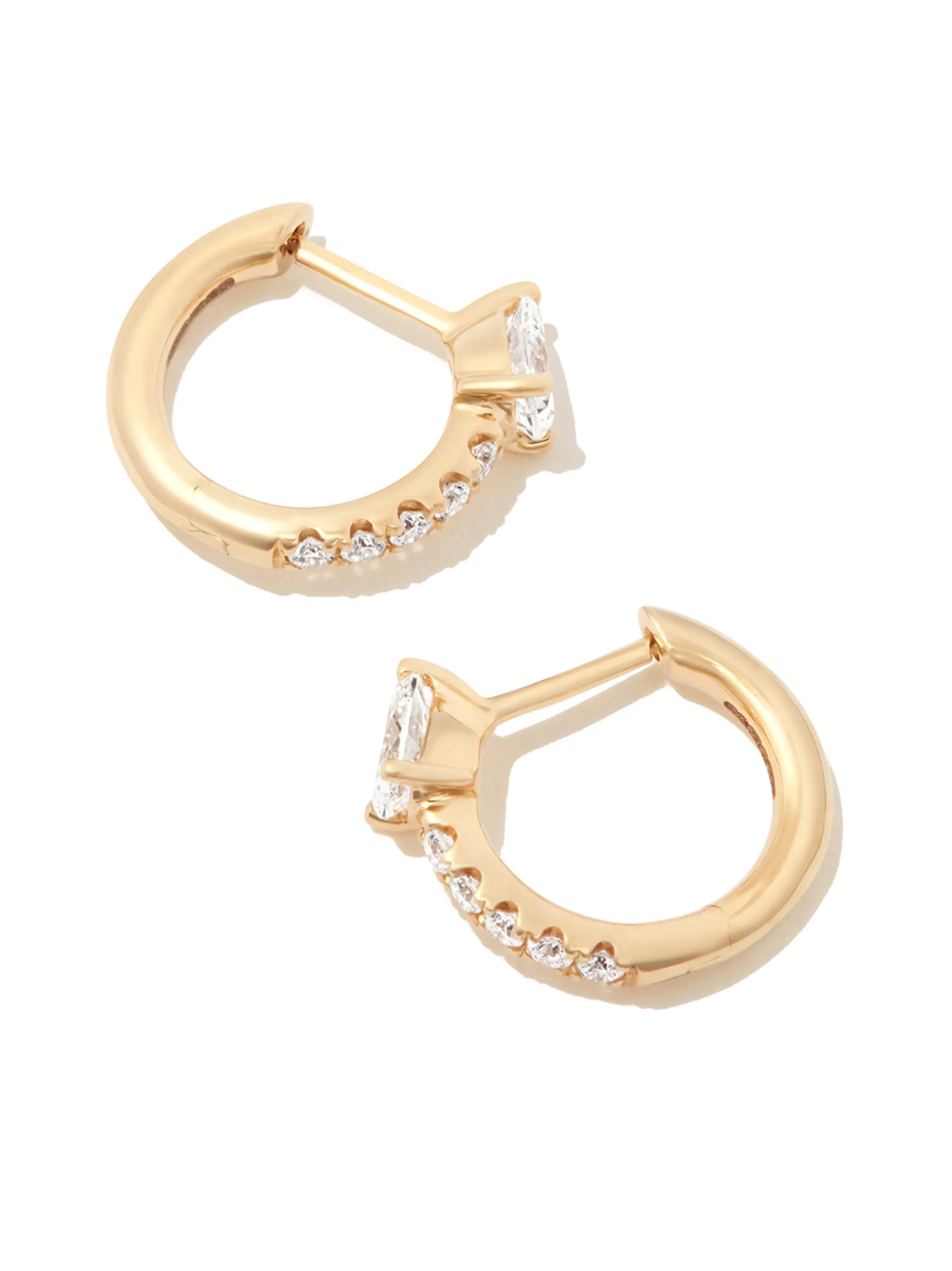 18kt yellow gold Bobbi diamond hoop earrings