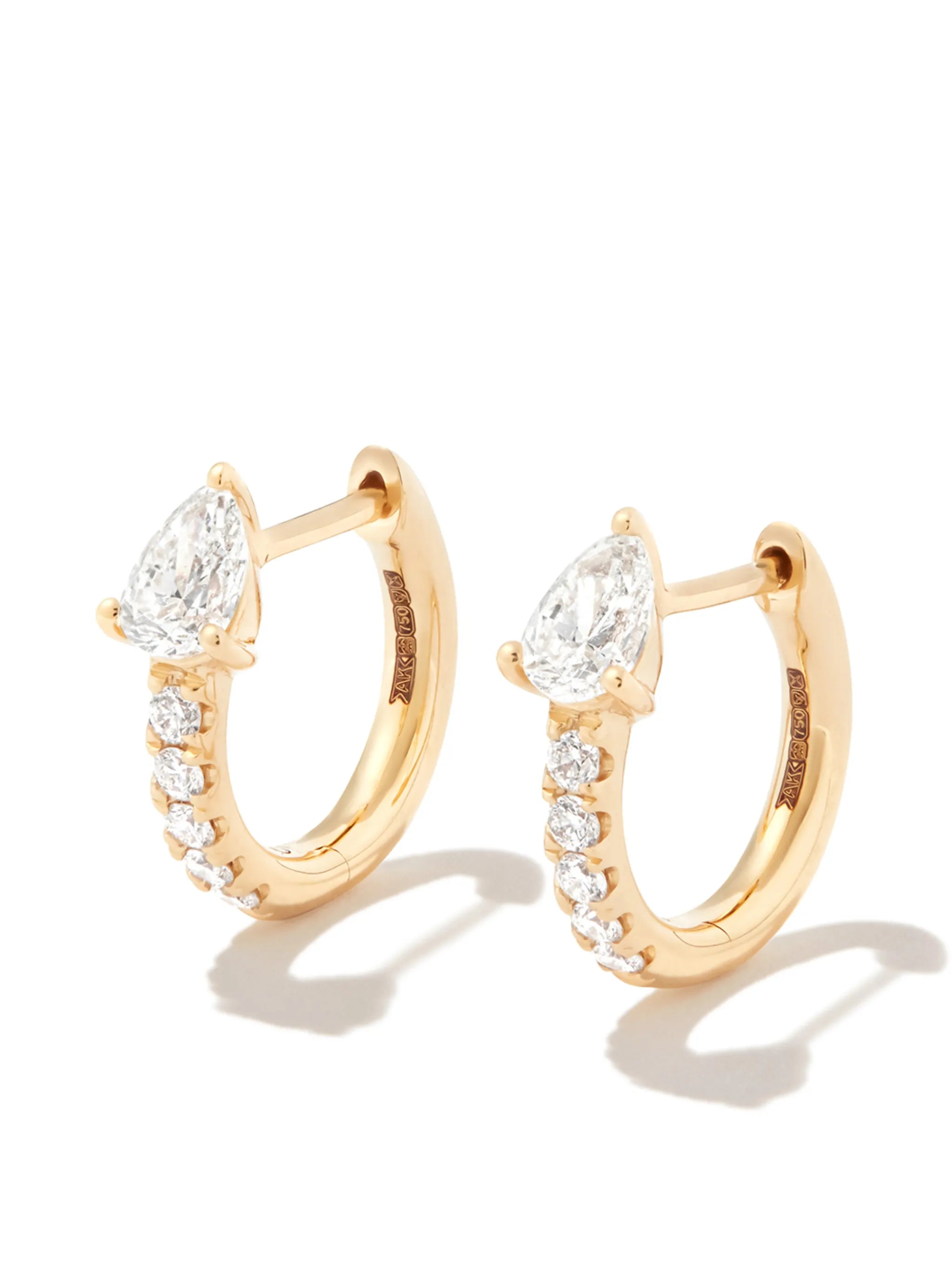 18kt yellow gold Bobbi diamond hoop earrings