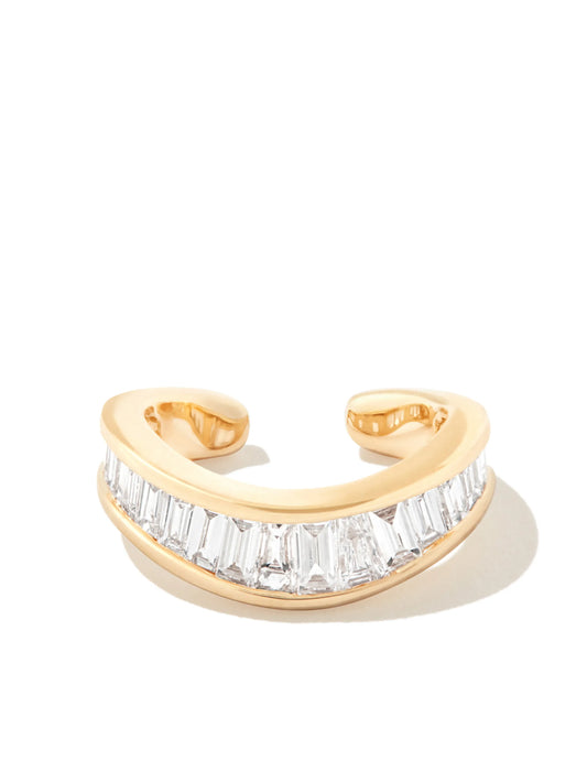 18K yellow gold diamond single ear cuff