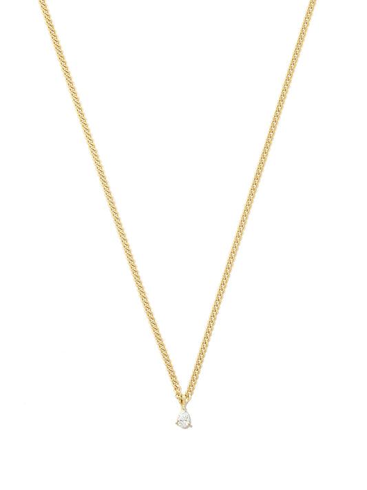 18kt yellow gold small diamond chain-link necklace