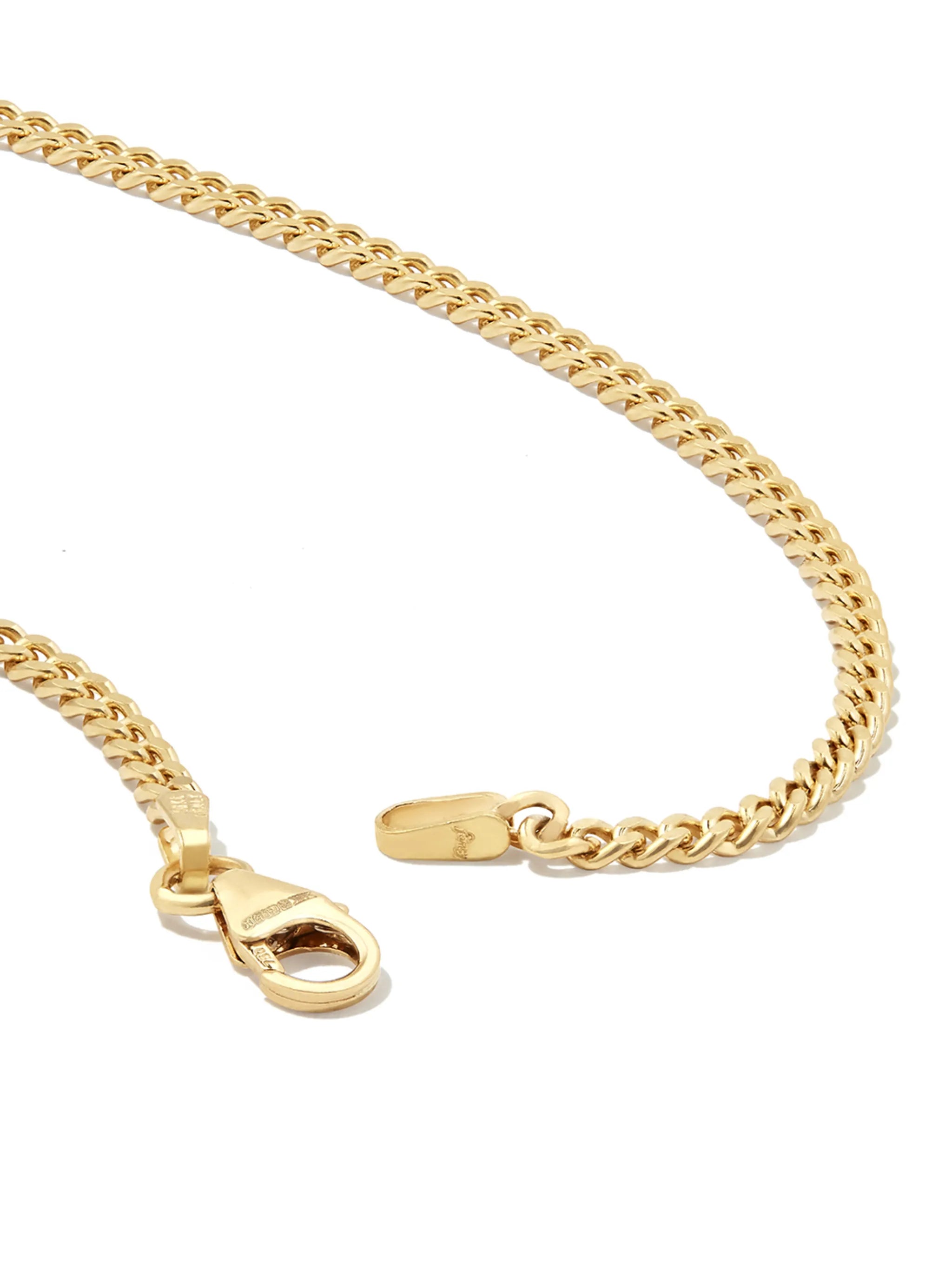 18kt yellow gold small diamond chain-link necklace