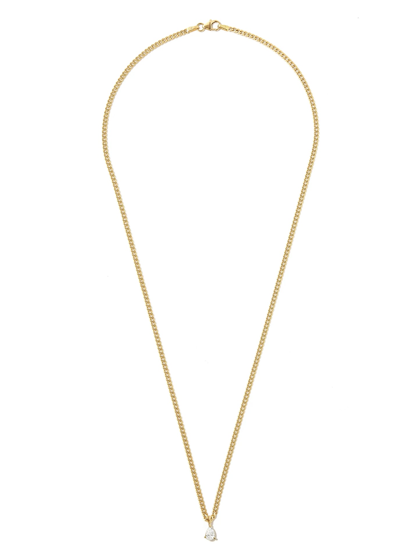18kt yellow gold small diamond chain-link necklace