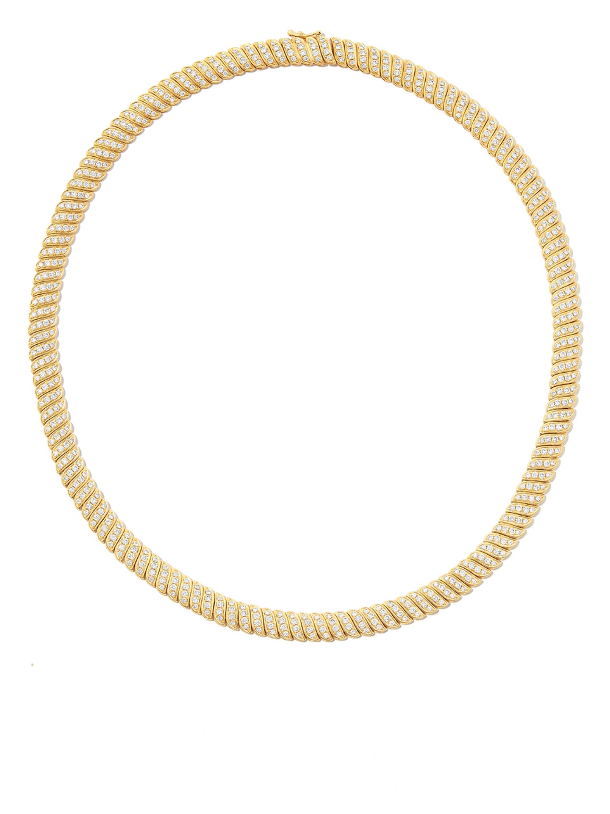 18kt yellow gold Zoe diamond choker necklace