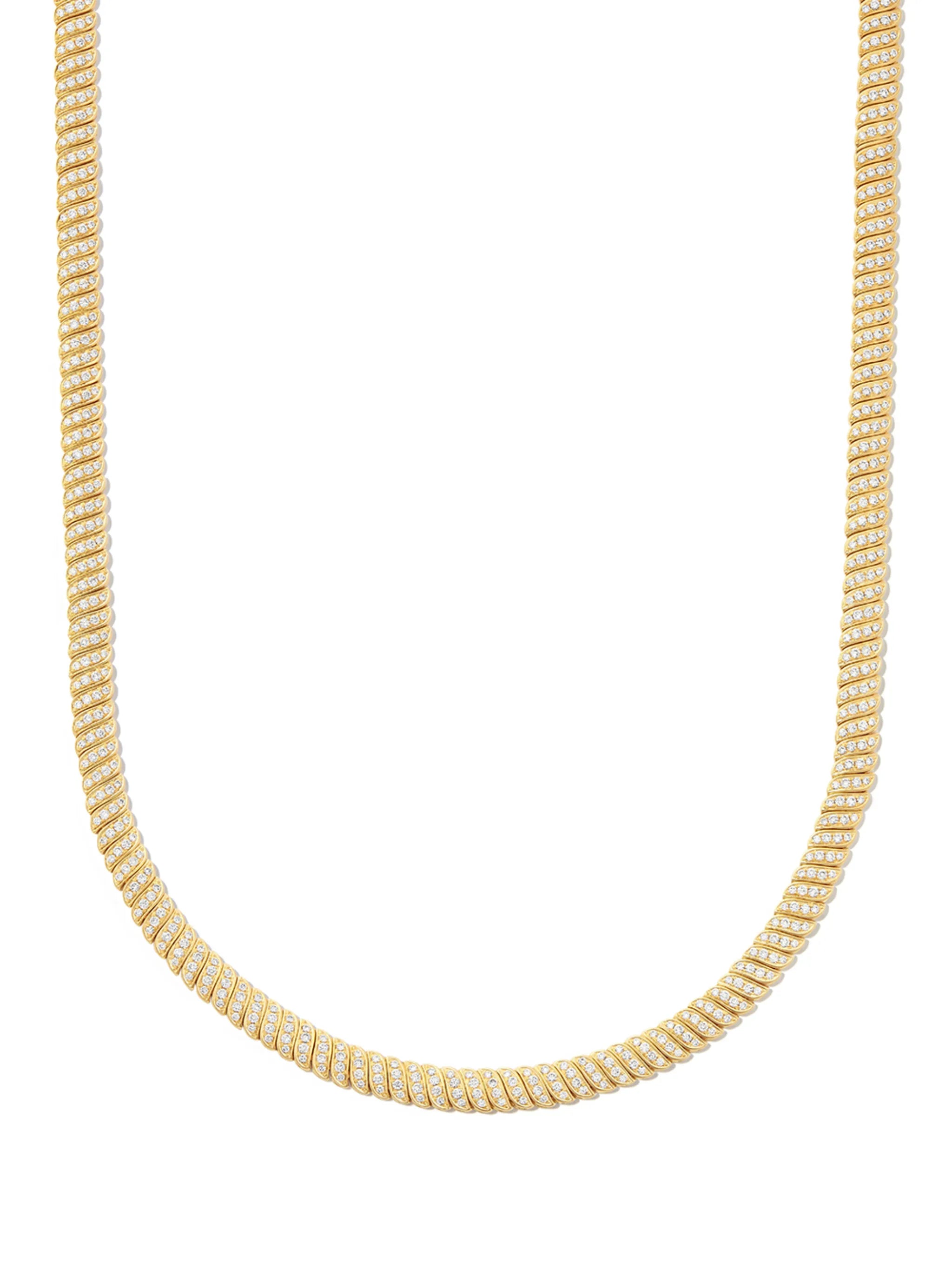 18kt yellow gold Zoe diamond choker necklace