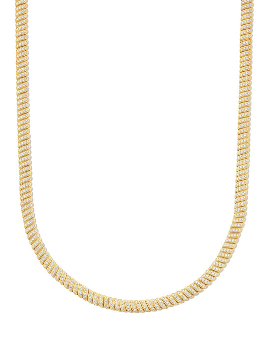 18kt yellow gold Zoe diamond choker necklace