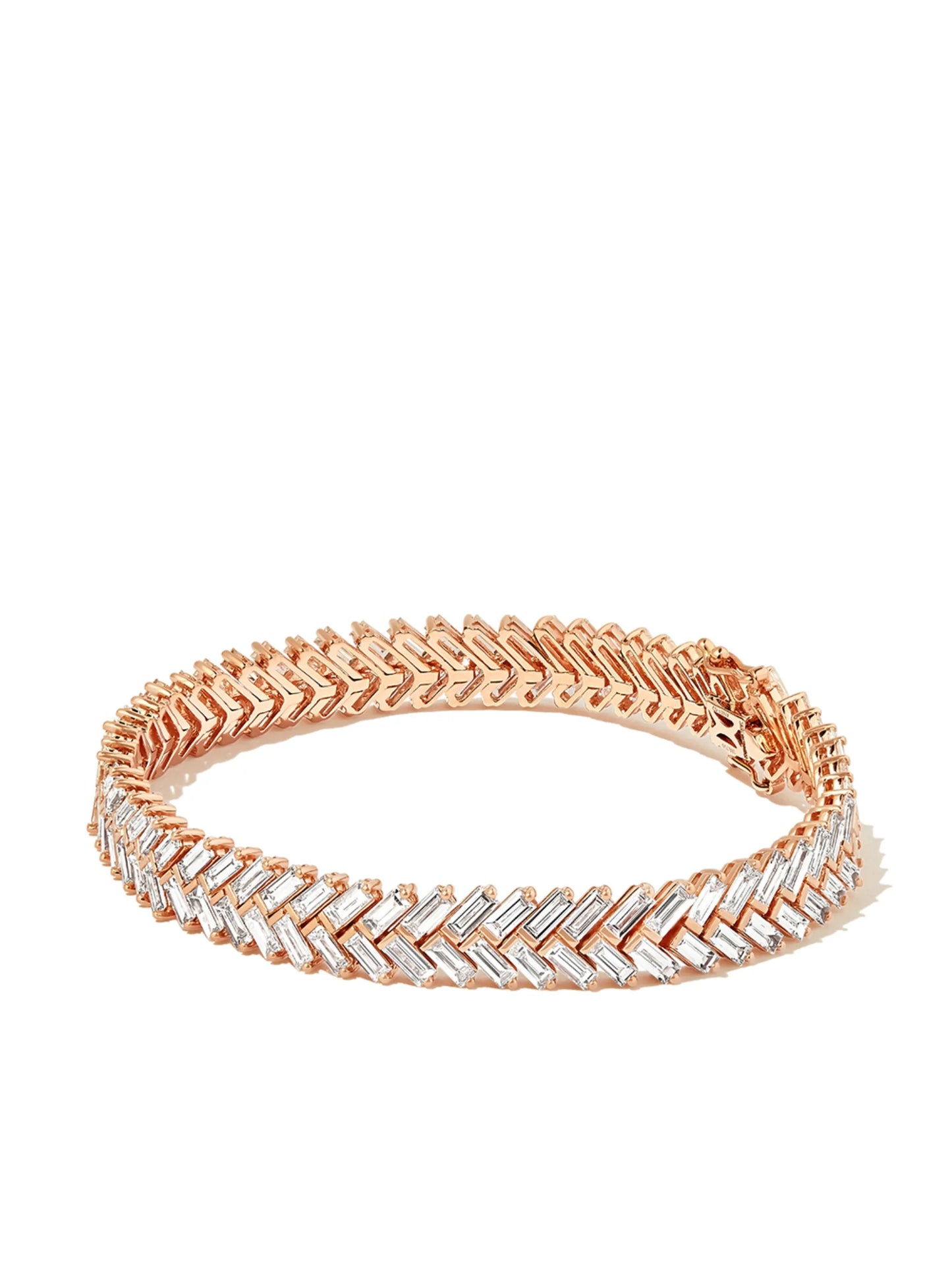 18kt rose gold Zipper diamond tennis bracelet
