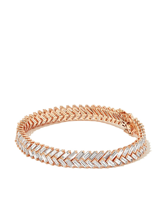 18kt rose gold Zipper diamond tennis bracelet