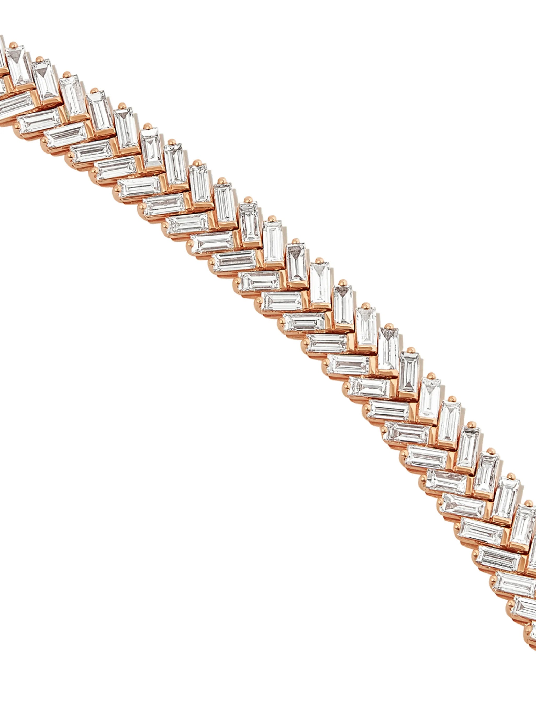 18kt rose gold Zipper diamond tennis bracelet
