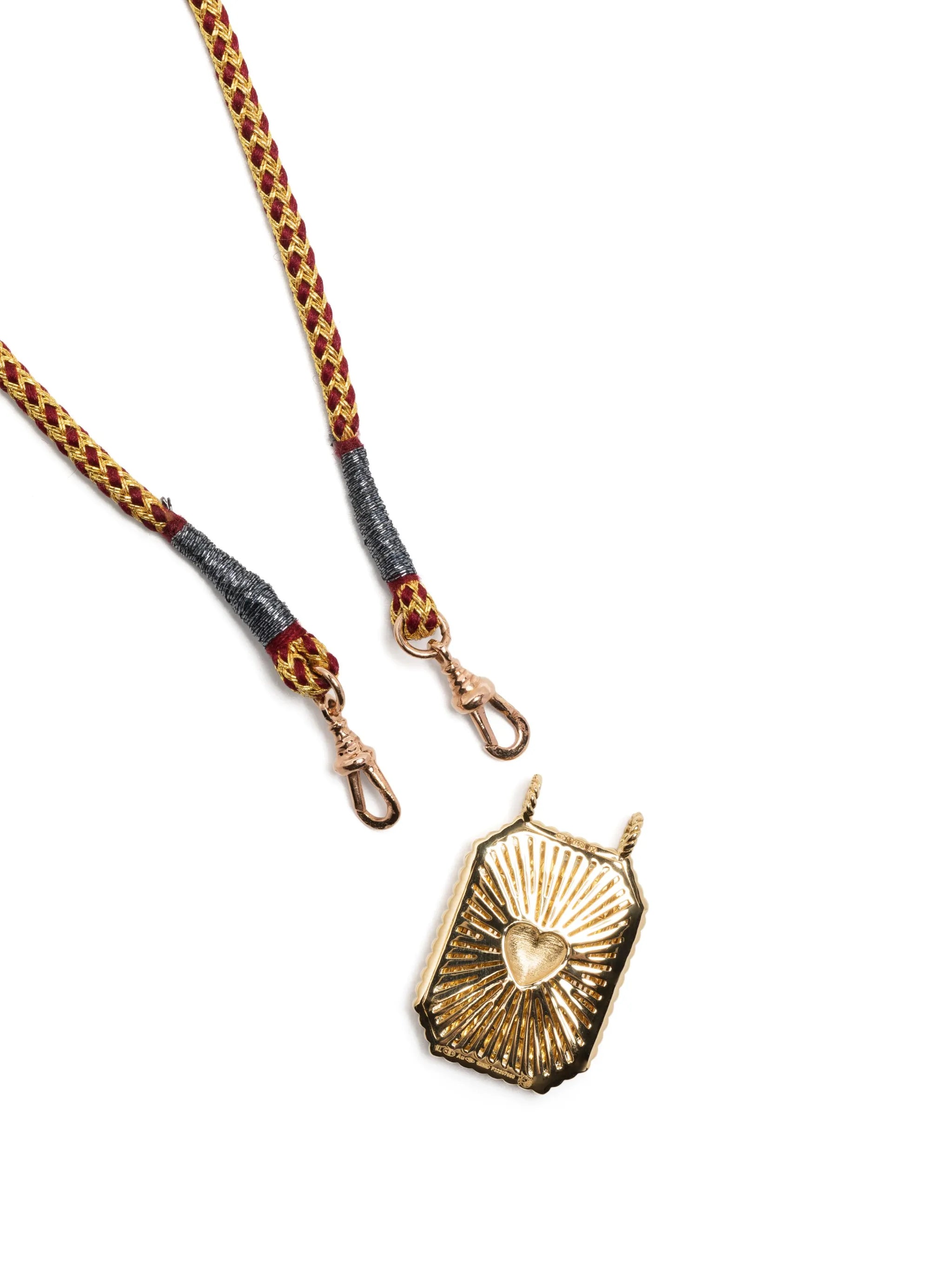 18kt yellow gold diamond mini scapular necklace