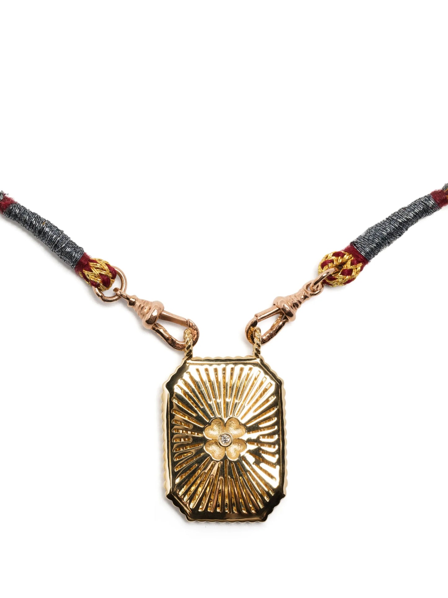 18kt yellow gold diamond mini scapular necklace