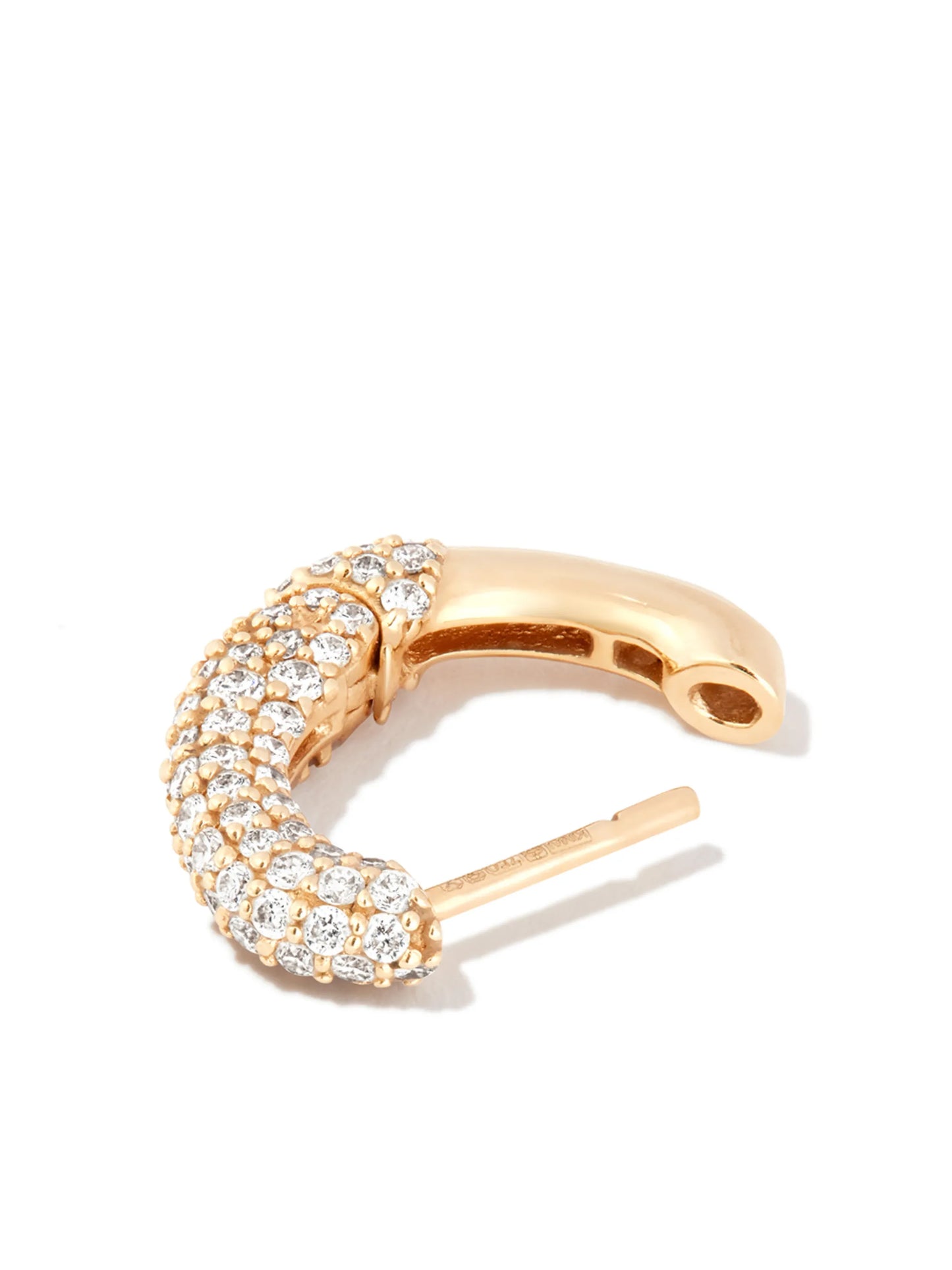 18kt yellow gold Chubby diamond hoop earring