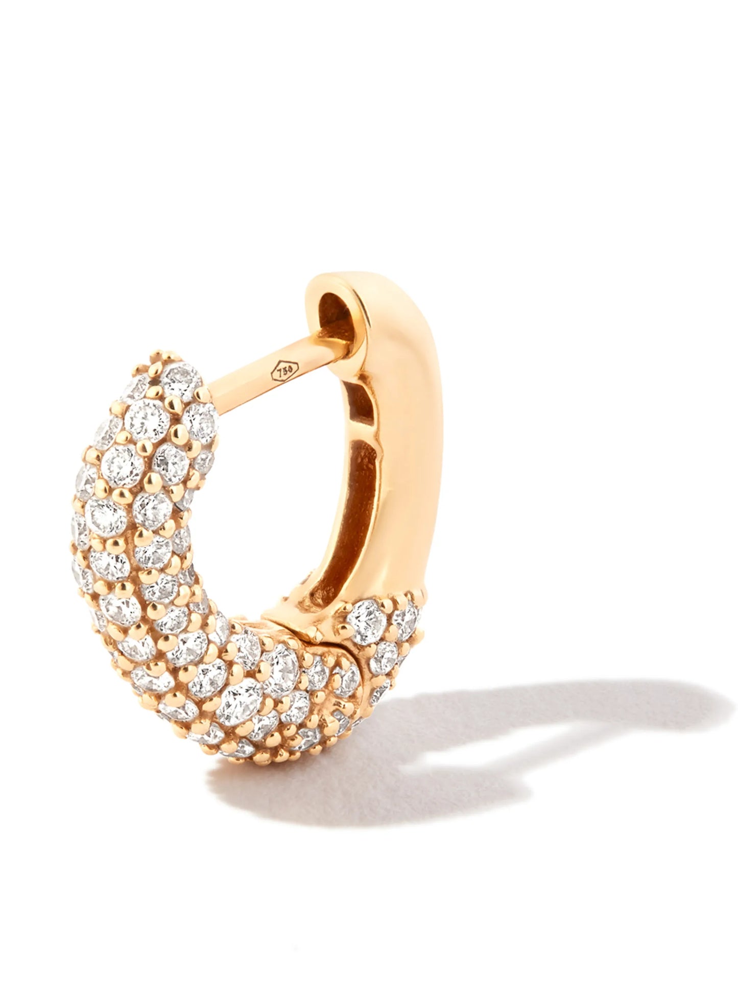 18kt yellow gold Chubby diamond hoop earring