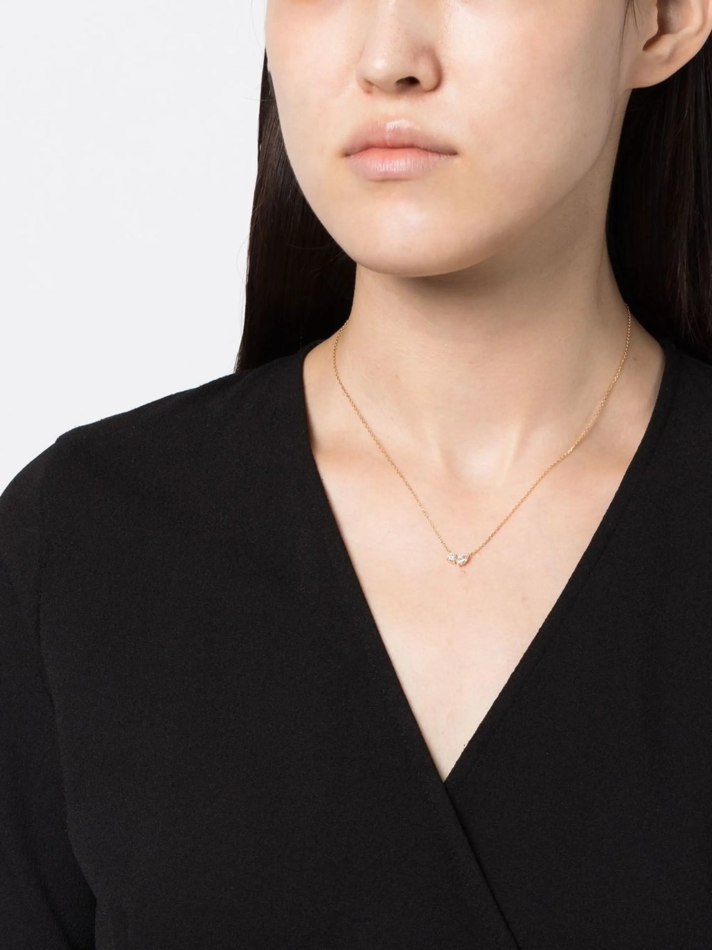 18kt recycled yellow gold Duo diamond necklace