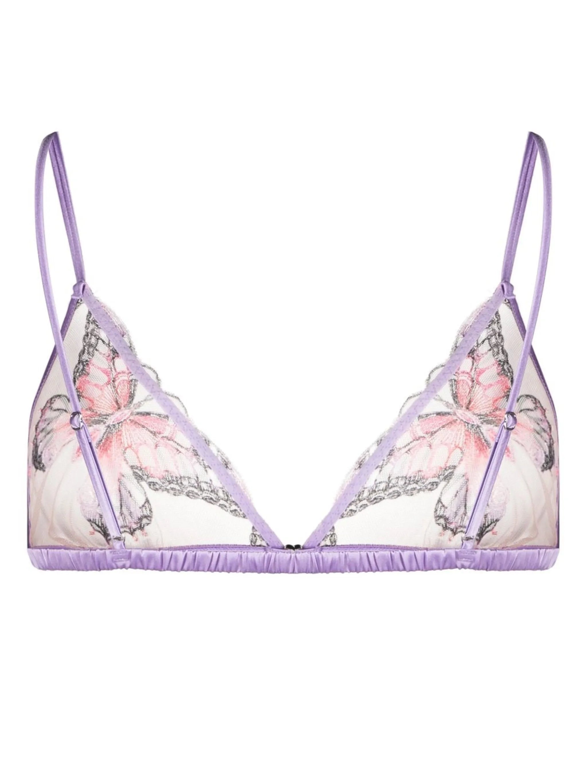 butterfly embroidery triangle bra
