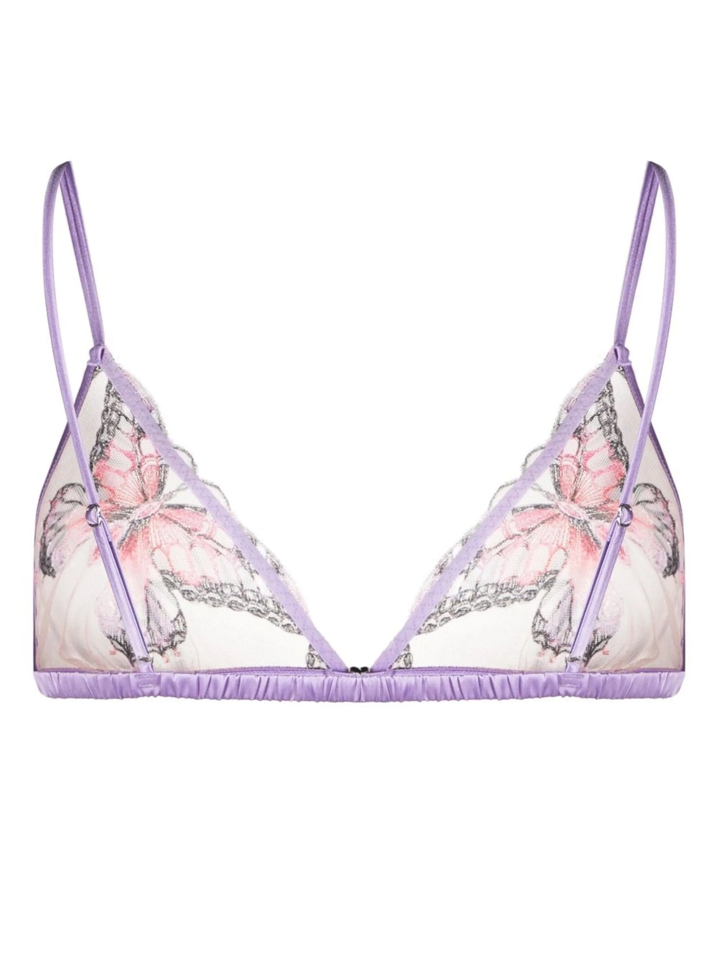 butterfly embroidery triangle bra