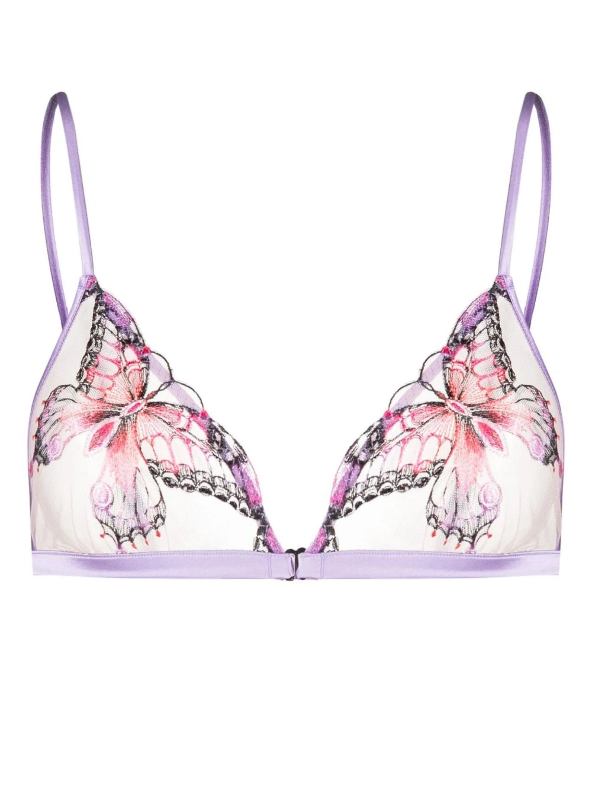 butterfly embroidery triangle bra