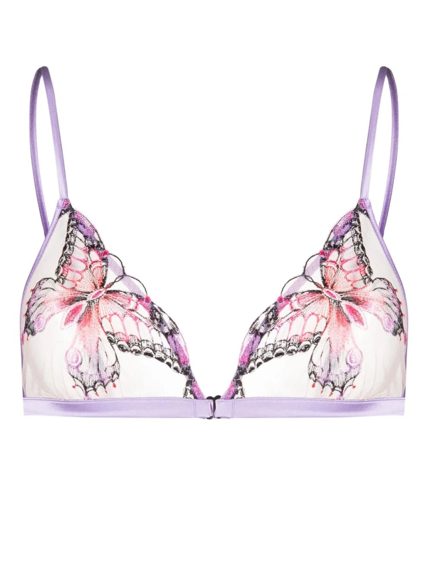 butterfly embroidery triangle bra