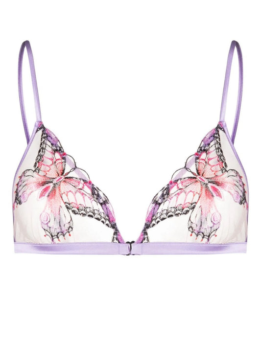 butterfly embroidery triangle bra
