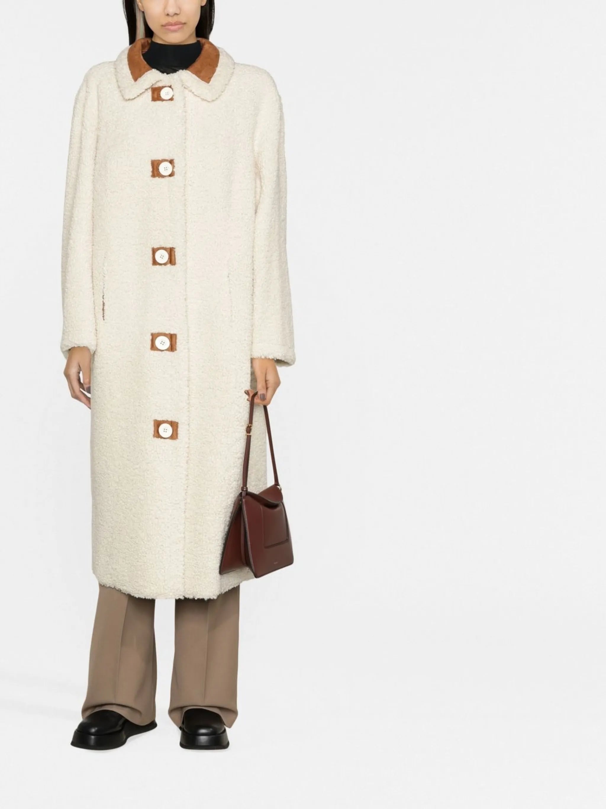 button-up faux-fur coat