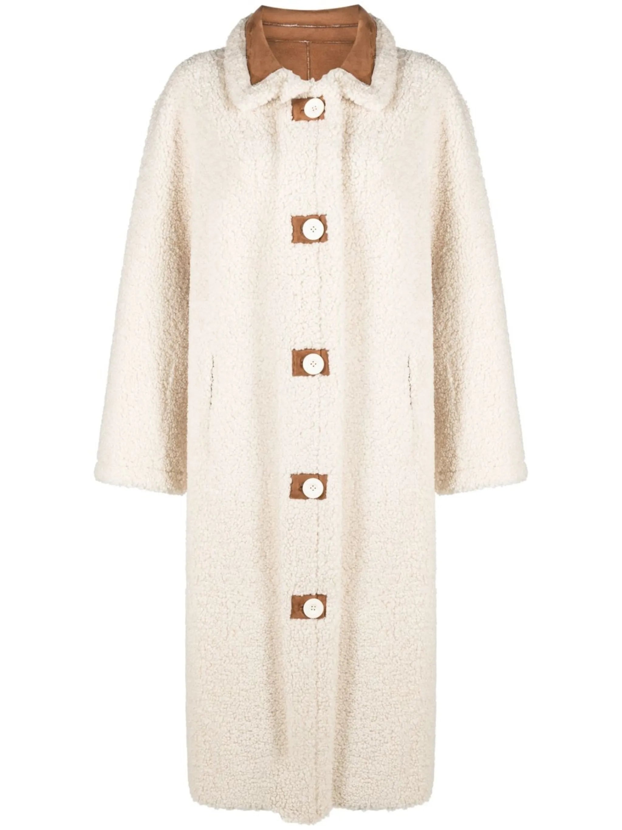 button-up faux-fur coat