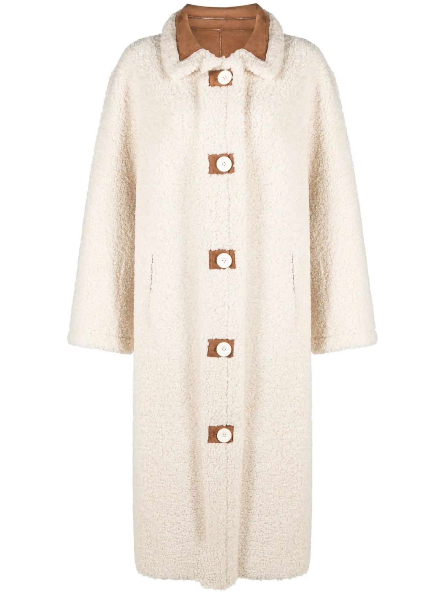 button-up faux-fur coat