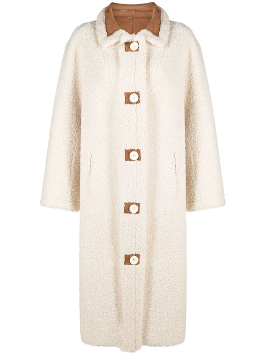 button-up faux-fur coat