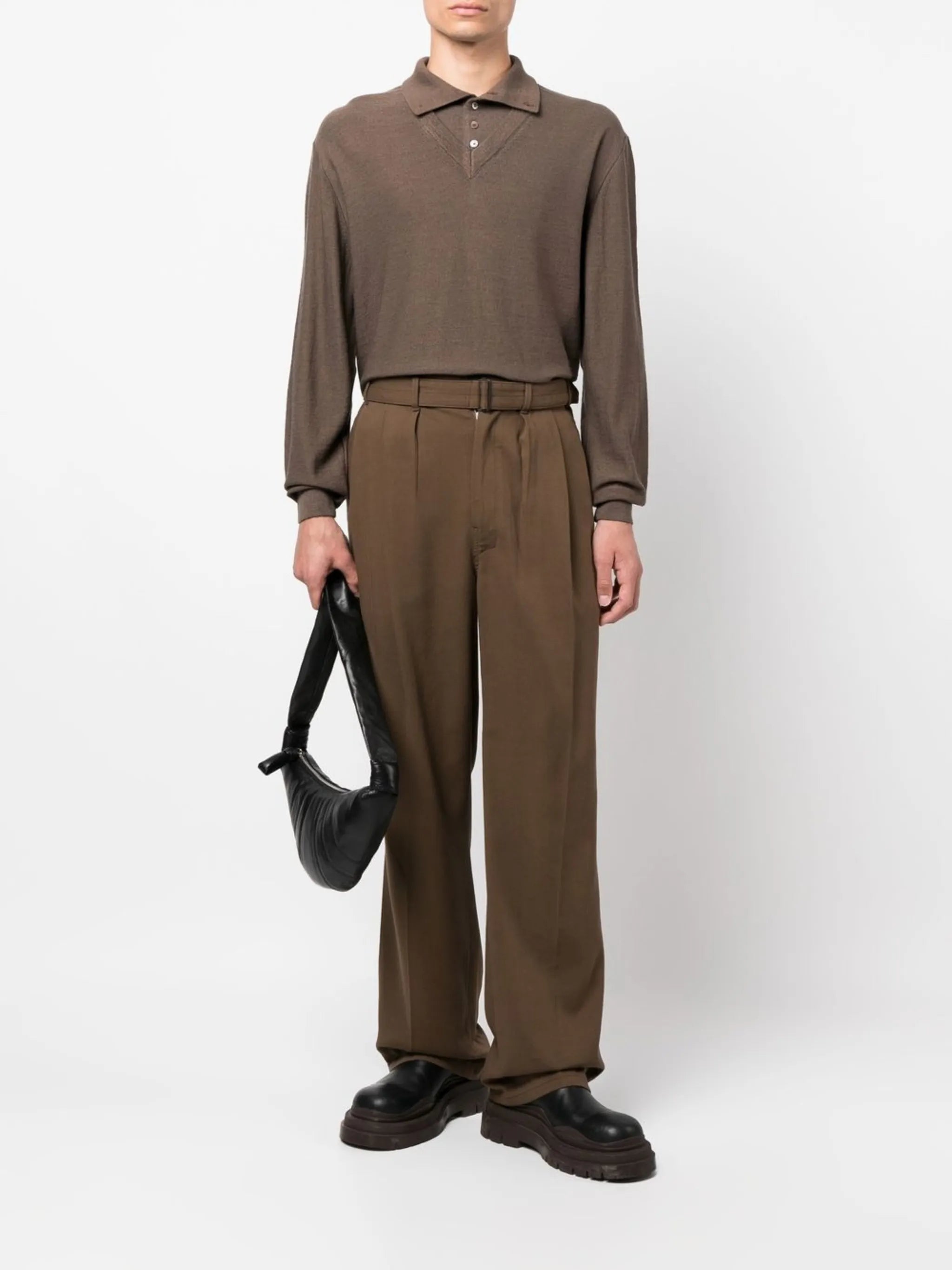 high-waisted wide-leg trousers