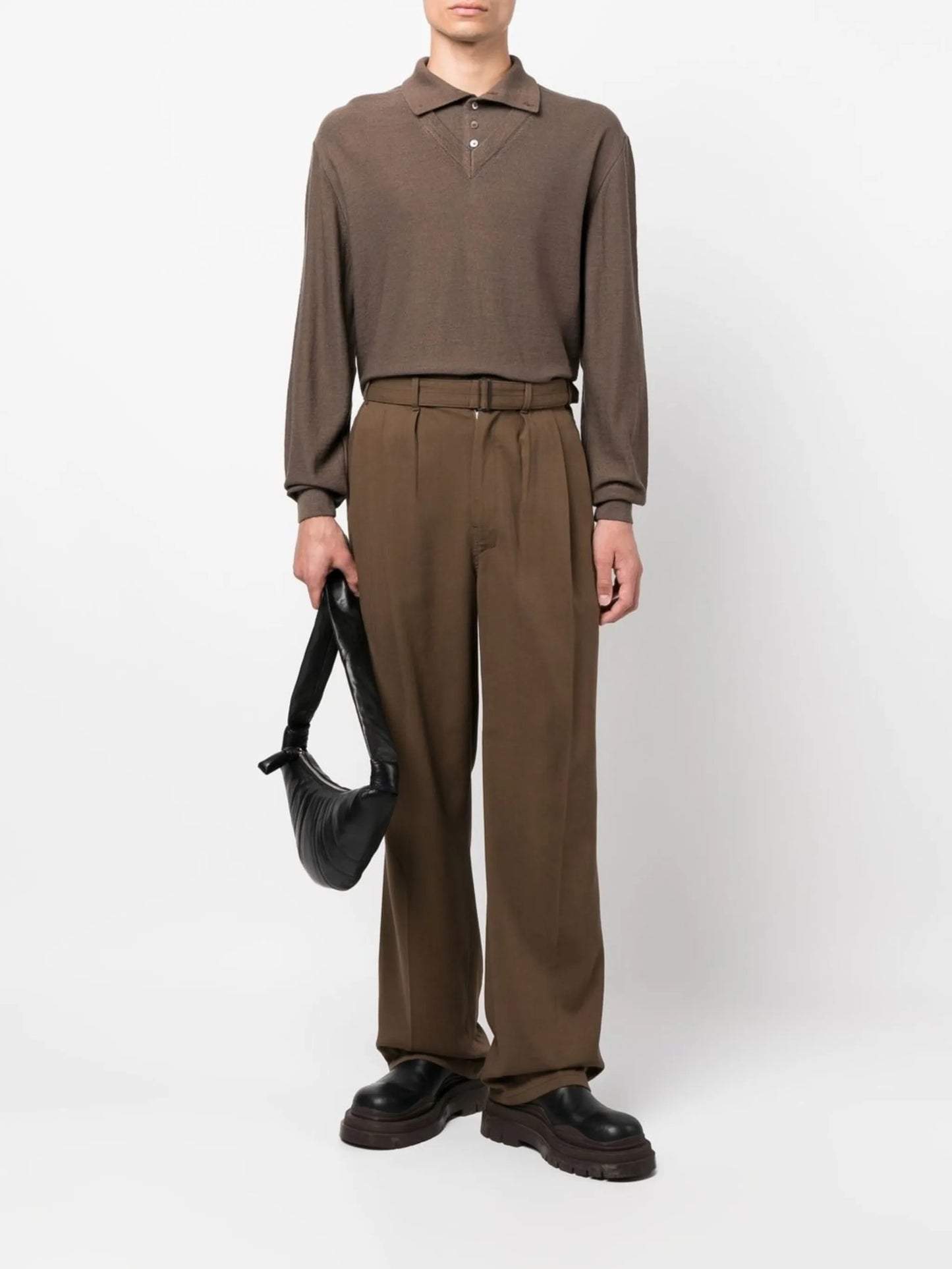 high-waisted wide-leg trousers