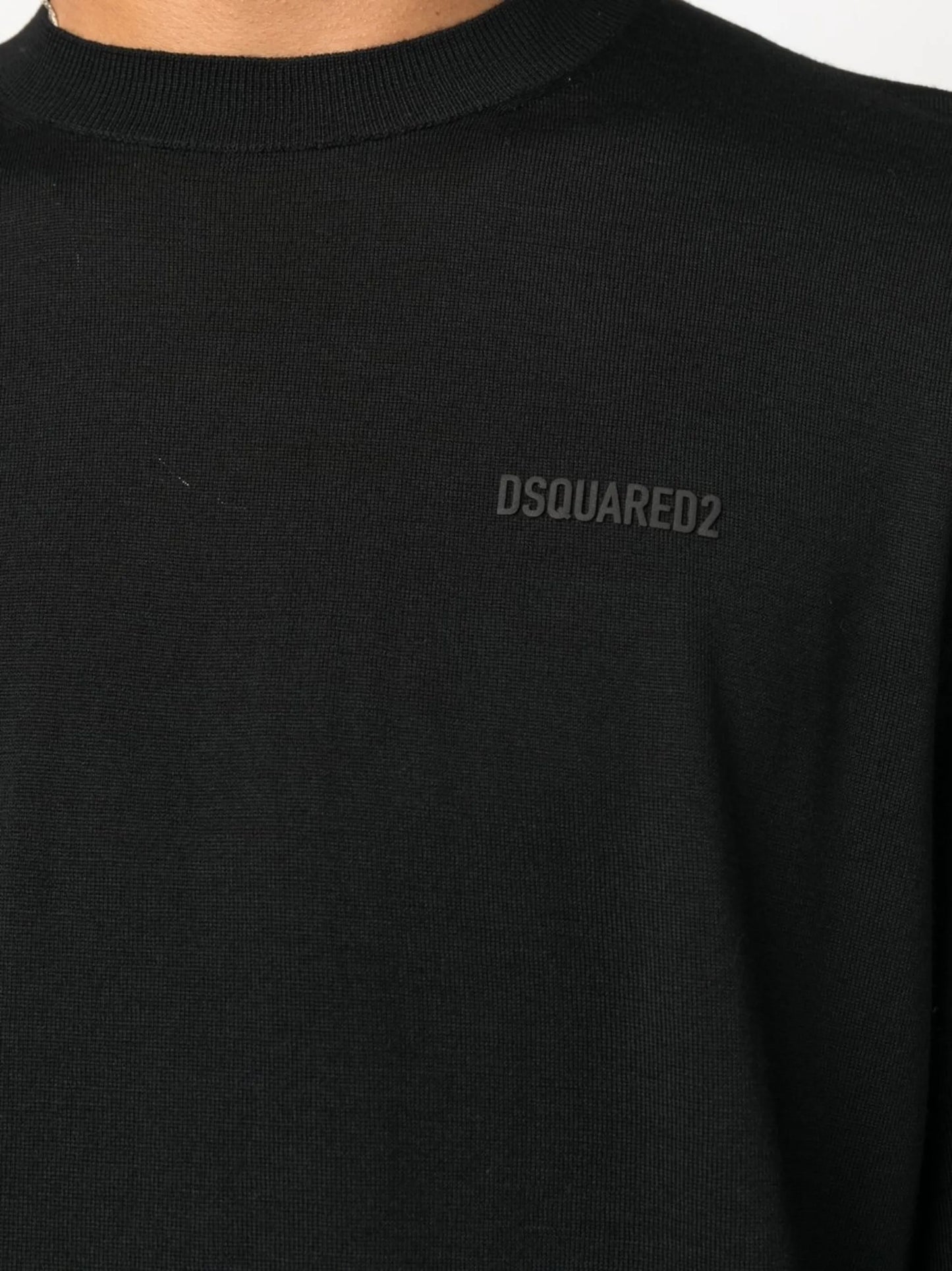 logo-print knitted jumper