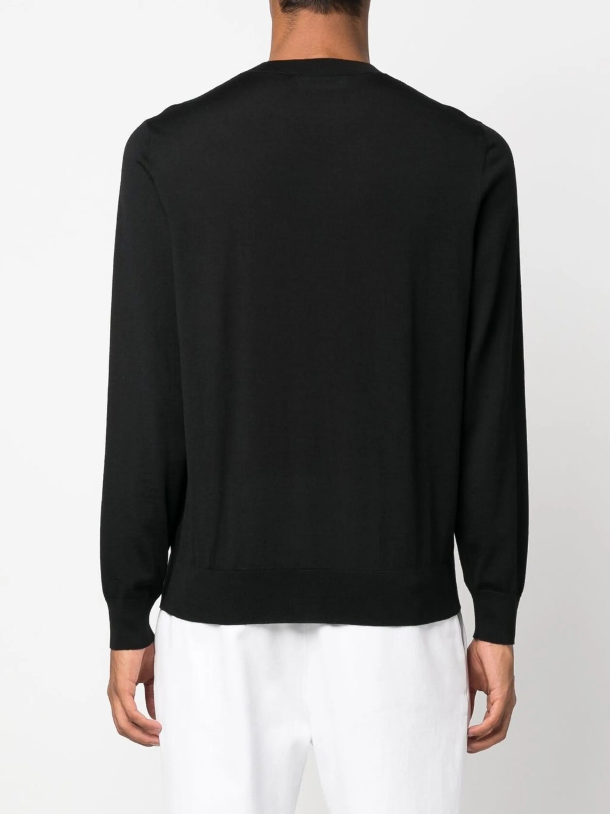 logo-print knitted jumper