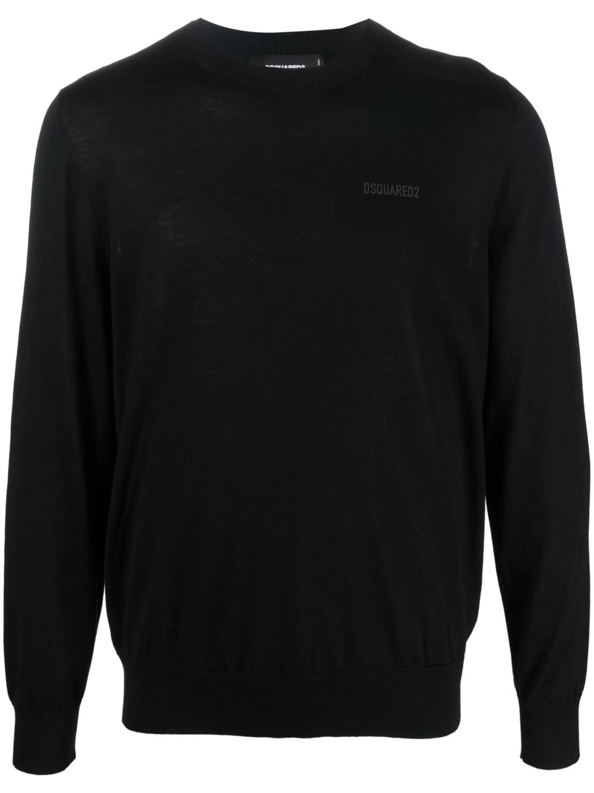 logo-print knitted jumper