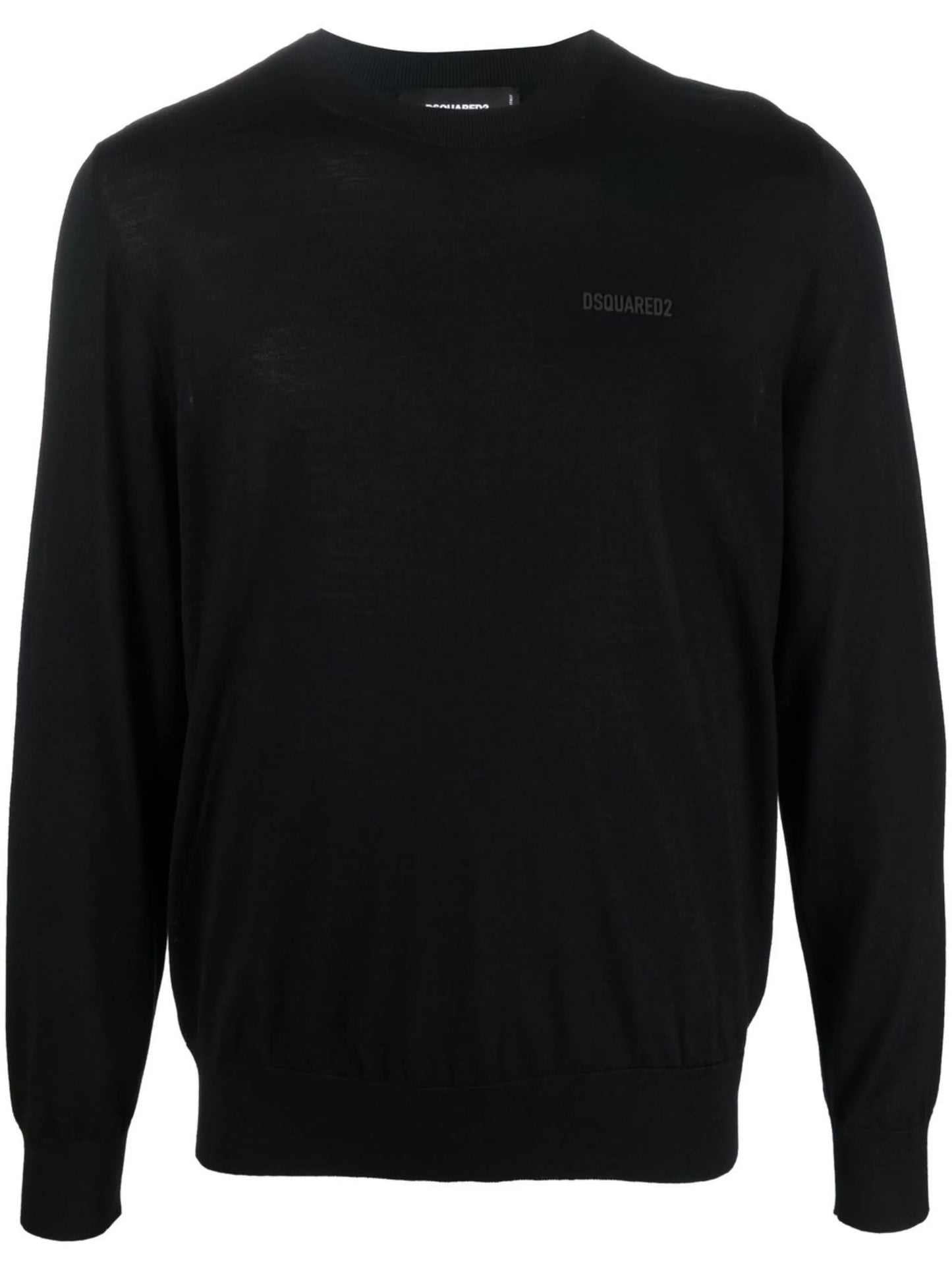 logo-print knitted jumper