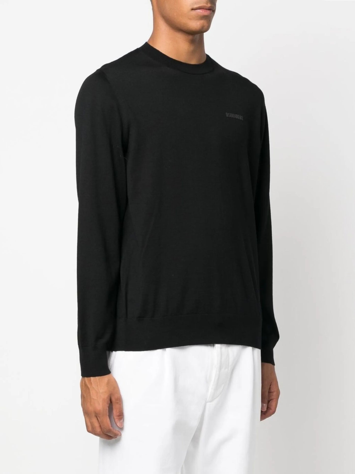 logo-print knitted jumper