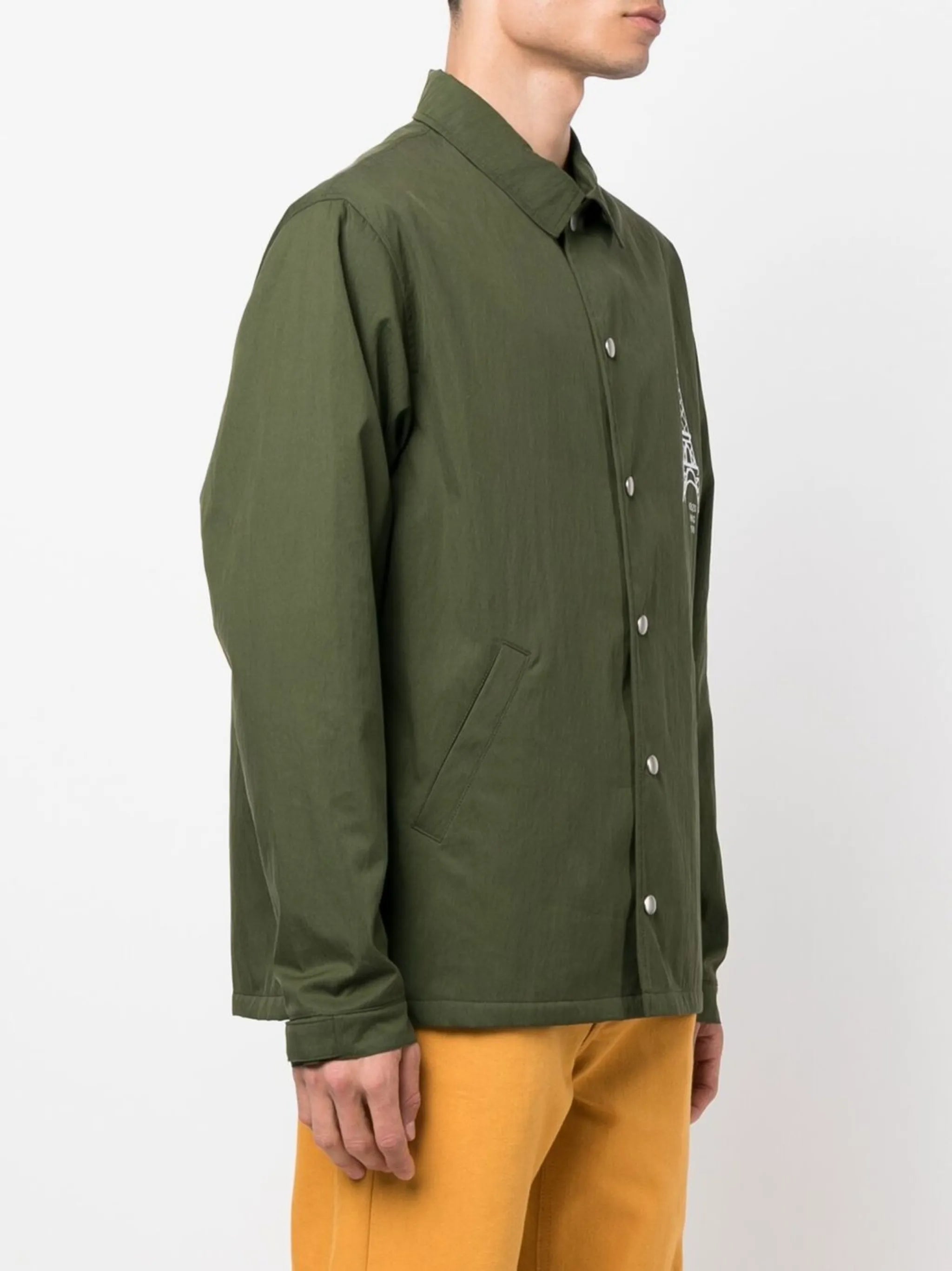 chest logo-print shirt jacket