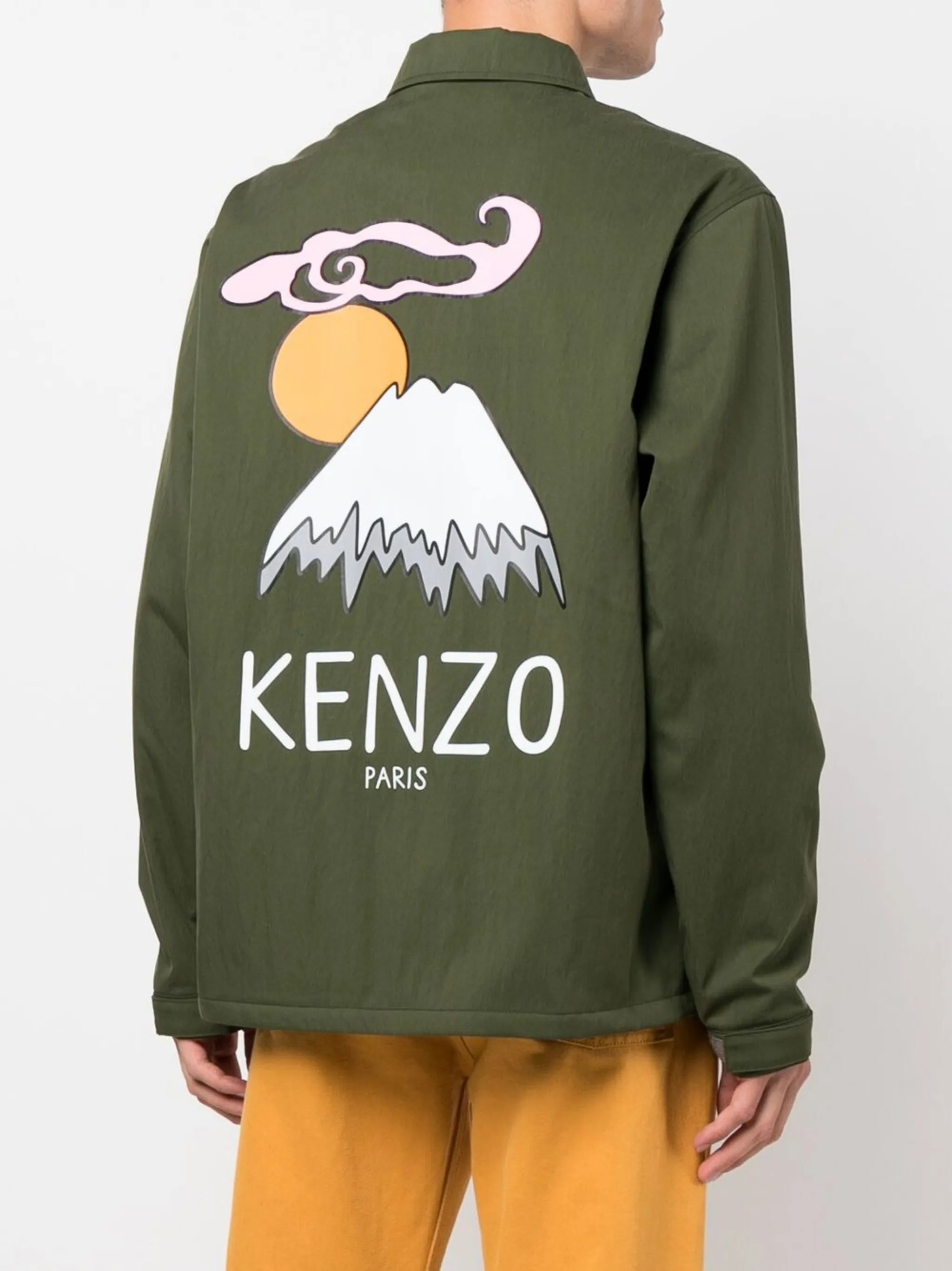 chest logo-print shirt jacket