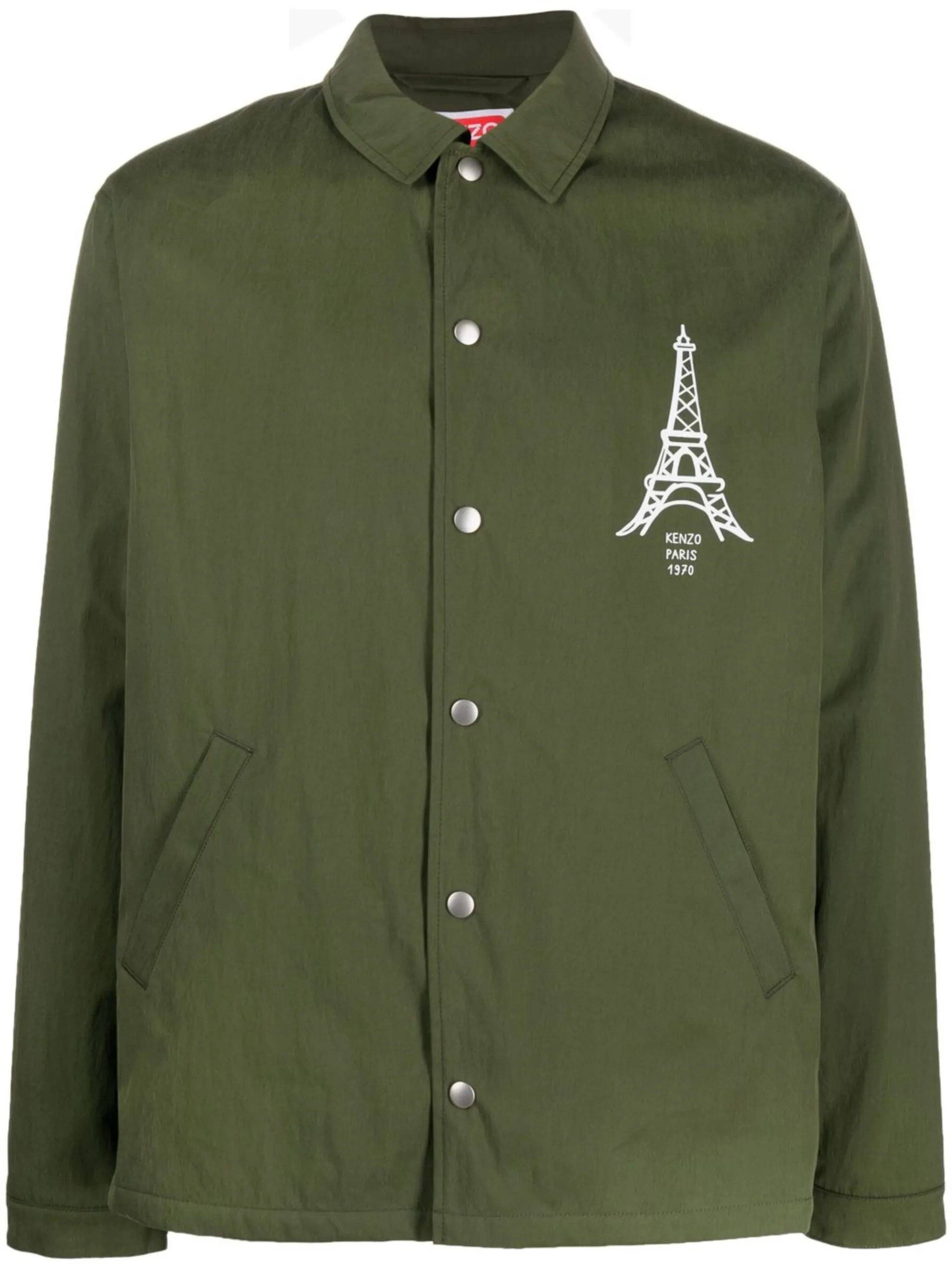 chest logo-print shirt jacket